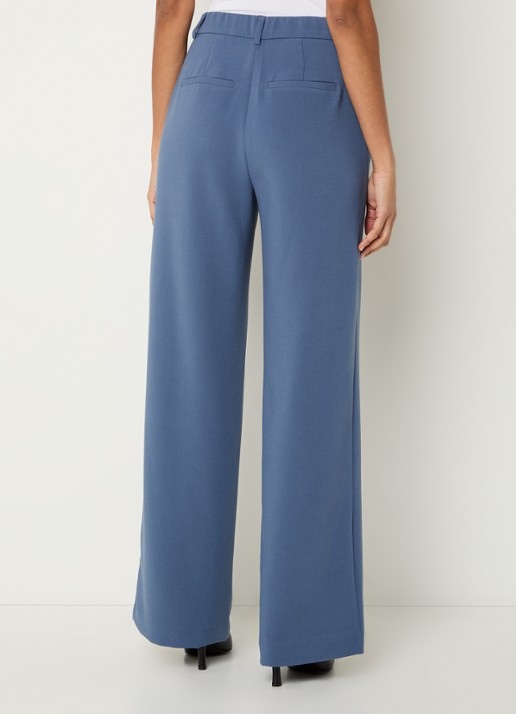 MSCH Copenhagen MSCHMacy high waist wide fit pantalon met steekzakken - achterkant staalblauw