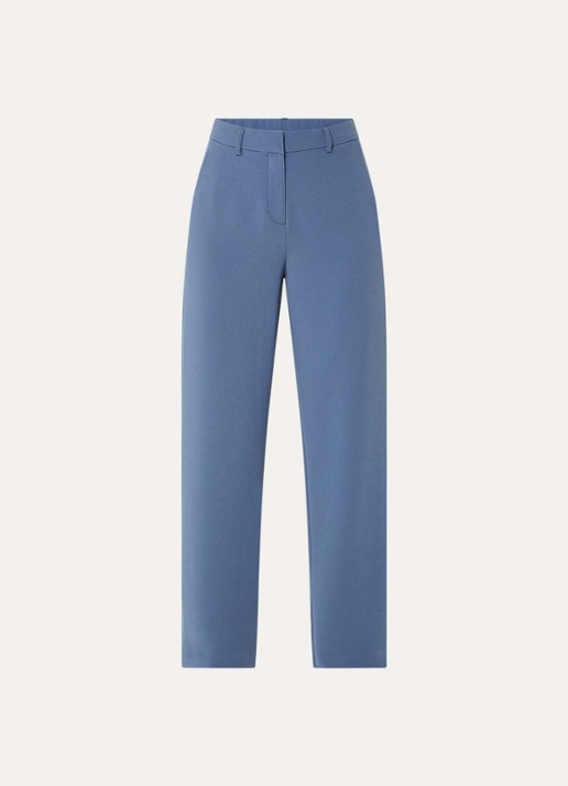 MSCH Copenhagen MSCHMacy high waist wide fit pantalon met steekzakken - voorkant 2 staalblauw