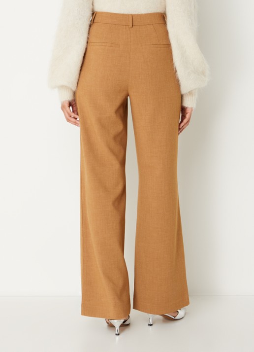 MSCH Copenhagen MSCHMacy Michelle high waist straight fit pantalon met steekzakken - achterkant camel