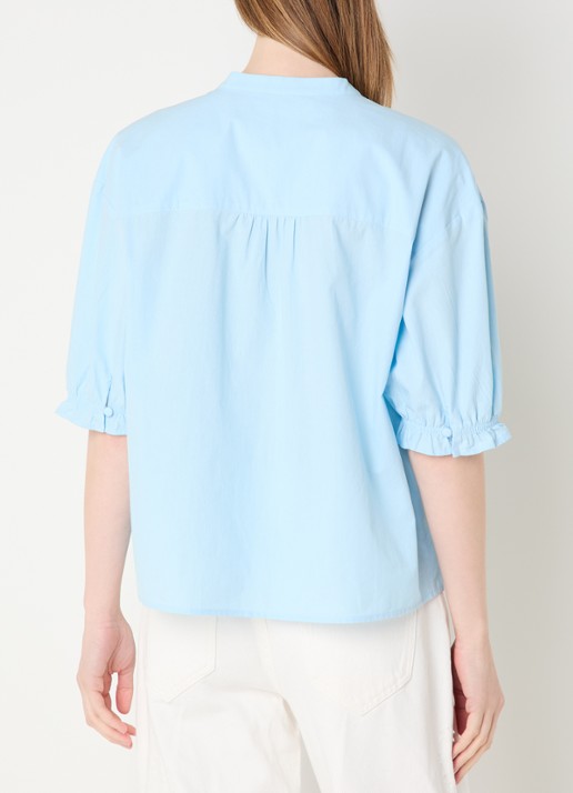 MSCH Copenhagen MSCHMarca blouse met V-hals - achterkant lichtblauw