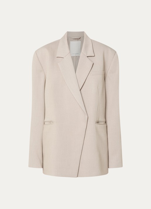 MSCH Copenhagen MSCHMarceli oversized blazer met schoudervulling - voorkant taupe