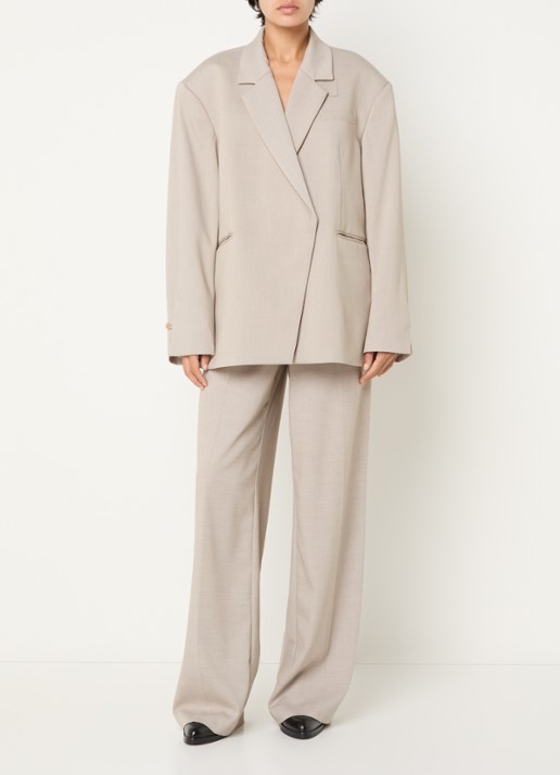 MSCH Copenhagen MSCHMarceli oversized blazer met schoudervulling - voorkant 2 taupe