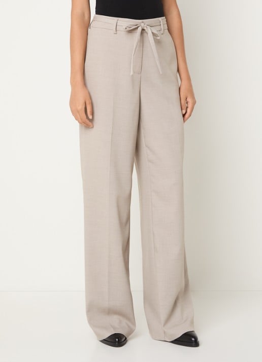 MSCH Copenhagen MSCHMarcell high waist straight fit pantalon met strikceintuur