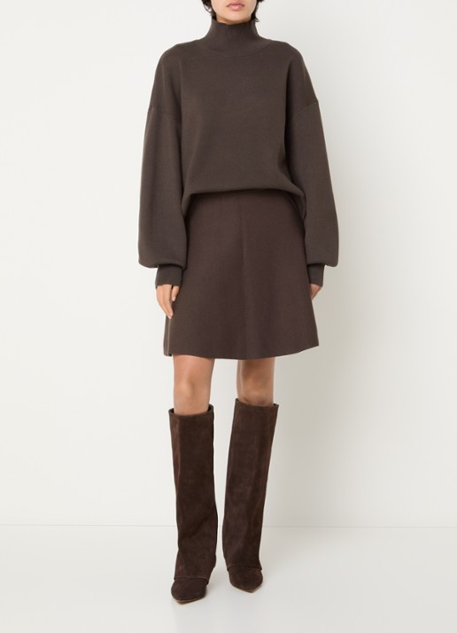 MSCH Copenhagen MSCHMercy fijngebreide pullover met opstaande kraag - voorkant 4 bruin