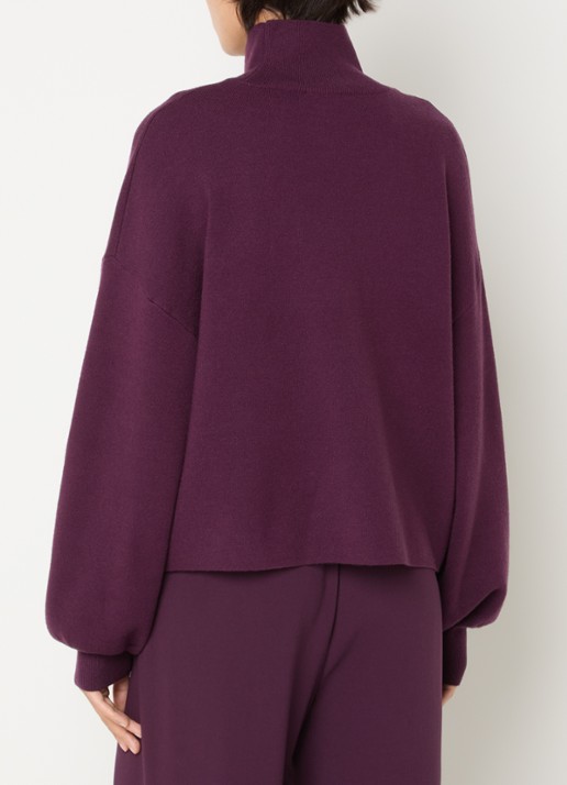 MSCH Copenhagen MSCHMercy fijngebreide pullover met opstaande kraag - achterkant 2 paars