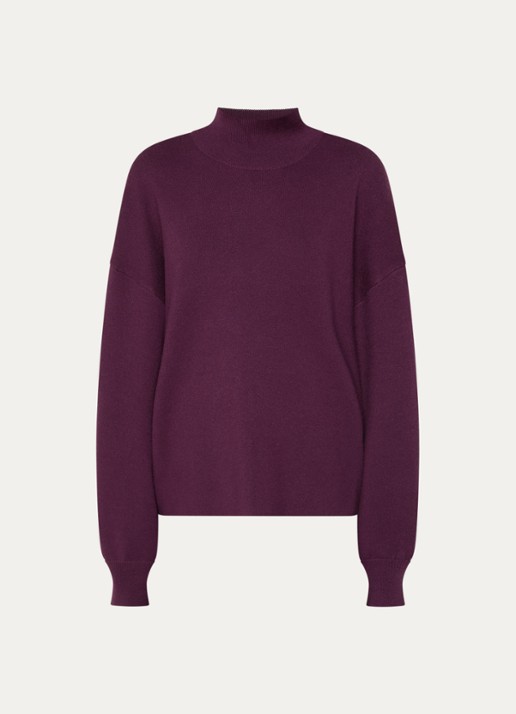 MSCH Copenhagen MSCHMercy fijngebreide pullover met opstaande kraag - voorkant 3 paars