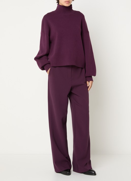 MSCH Copenhagen MSCHMercy fijngebreide pullover met opstaande kraag - voorkant 4 paars