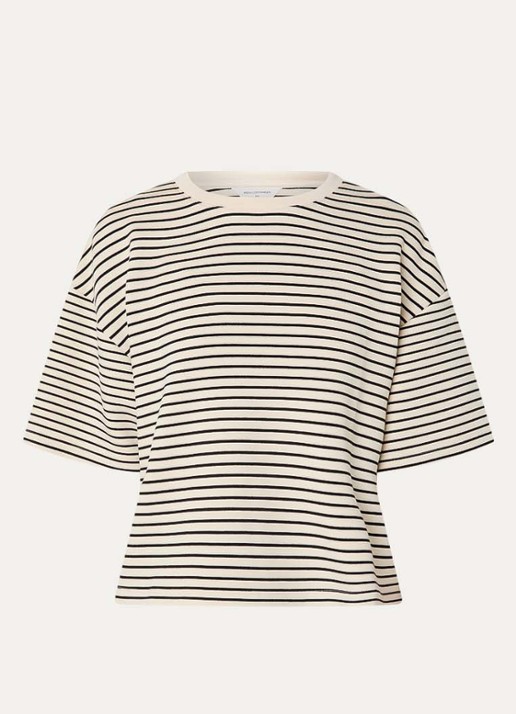 MSCH Copenhagen MSCHNilda T-shirt met streepprint - voorkant 3 creme