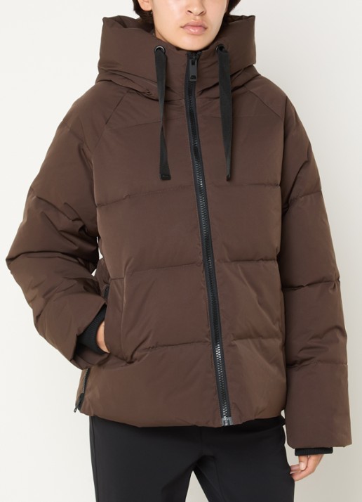 MSCH Copenhagen MSCHPavinaria puffer jack met steekzakken en capuchon - detail 4 bruin