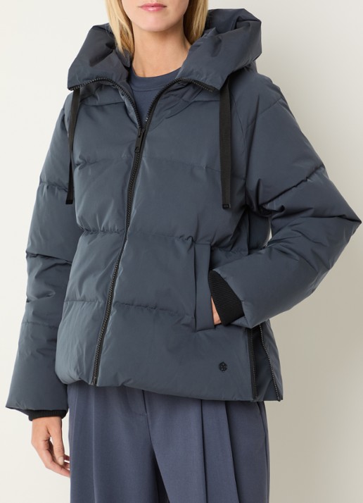 MSCH Copenhagen MSCHPavinaria puffer jack met steekzakken en capuchon - detail 4 staalblauw