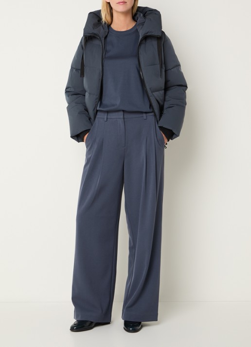 MSCH Copenhagen MSCHPavinaria puffer jack met steekzakken en capuchon - voorkant 2 staalblauw