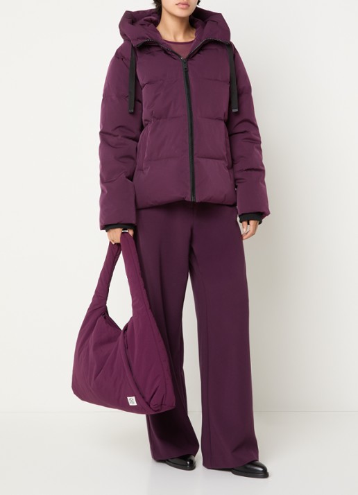 MSCH Copenhagen MSCHPavinaria puffer jack met steekzakken en capuchon - voorkant 3 paars
