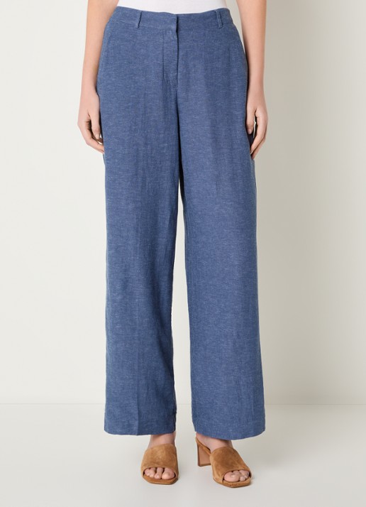 MSCH Copenhagen MSCHPennie high waist wide fit pantalon in linnenblend met steekzakken
