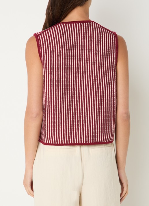 MSCH Copenhagen MSCHPriscilla grofgebreide gilet met streepprint - achterkant multicolor