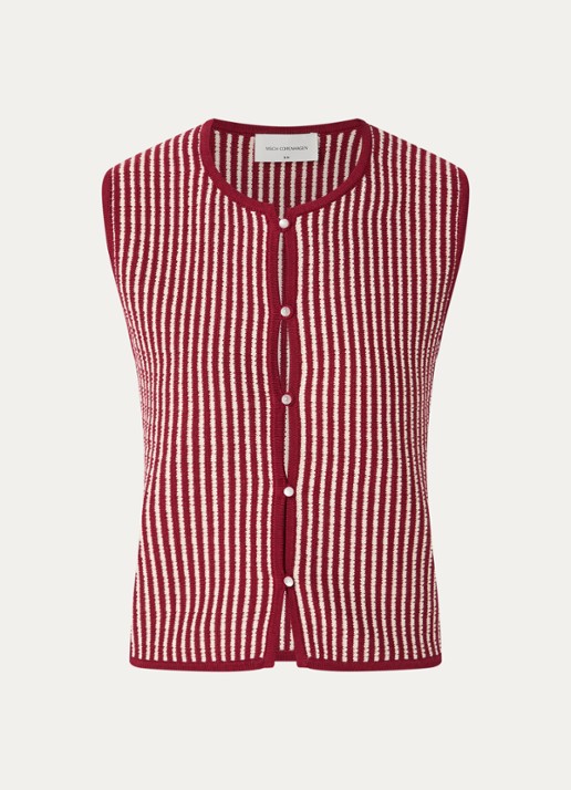 MSCH Copenhagen MSCHPriscilla grofgebreide gilet met streepprint - voorkant 3 multicolor