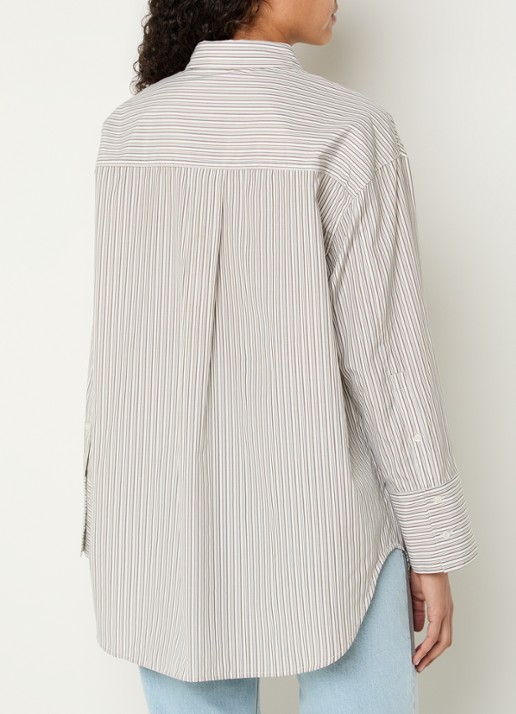 MSCH Copenhagen MSCHRabea blouse met streepprint - achterkant gebroken wit
