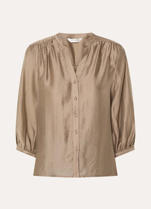 MSCH Copenhagen MSCHRamona blouse met plooidetail - voorkant 2 zand