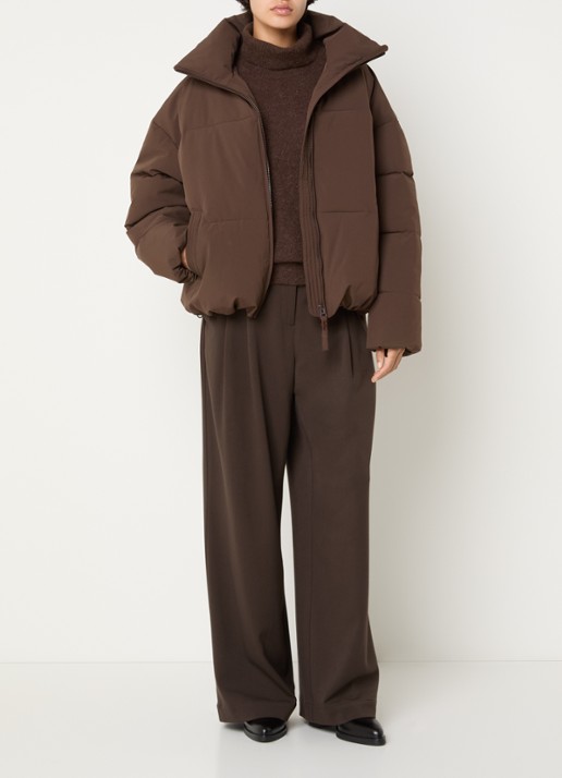 MSCH Copenhagen MSCHRefron puffer jack met steekzakken - voorkant 3 bruin