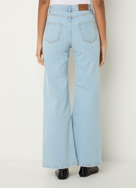 MSCH Copenhagen MSCHSolia high waist flared jeans met lichte wassing - achterkant indigo