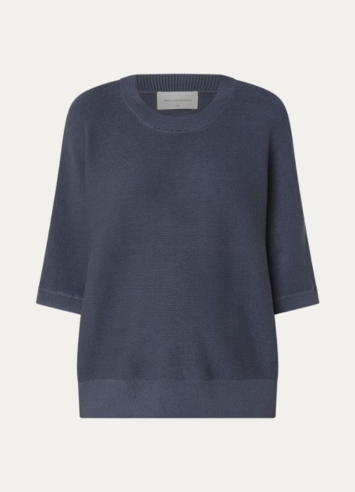 MSCH Copenhagen MSCHThamira grofgebreide pullover - voorkant staalblauw