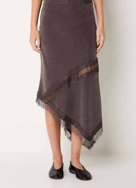 MSCH Copenhagen MSCHThea asymmetrische maxi rok met details van kant