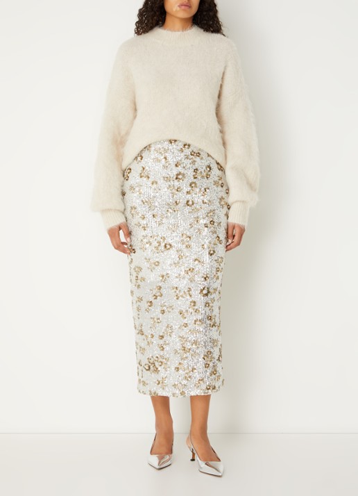 MSCH Copenhagen MSCHThira Salmia grofgebreide pullover met stretch - voorkant 2 beige