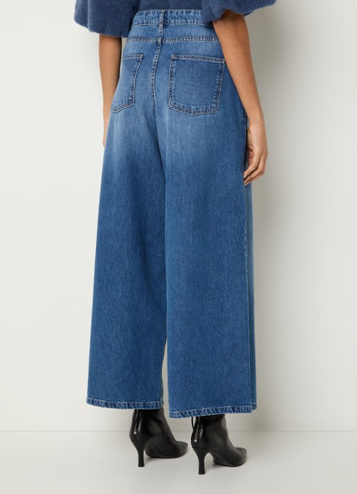 MSCH Copenhagen MSCHTurig high waist wide leg jeans met met medium wassing - achterkant 5 indigo