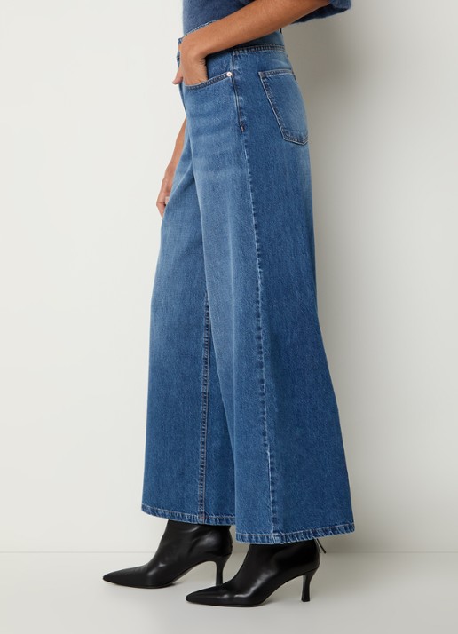MSCH Copenhagen MSCHTurig high waist wide leg jeans met met medium wassing - detail 4 indigo
