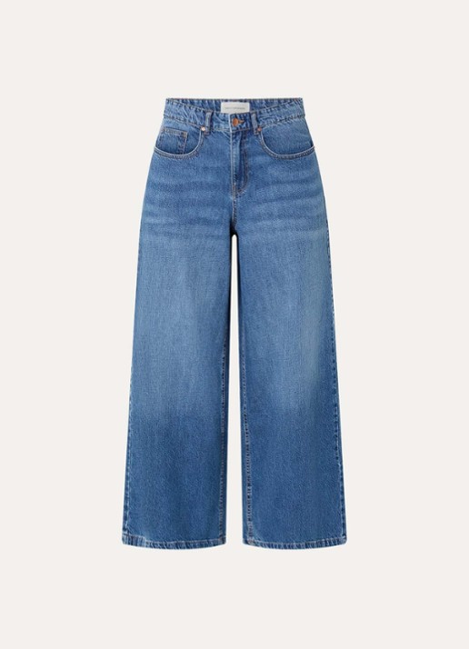 MSCH Copenhagen MSCHTurig high waist wide leg jeans met met medium wassing - voorkant indigo