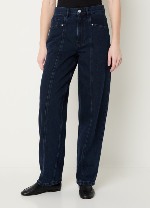 MSCH Copenhagen MSCHUtta high waist tapered jeans met donkere wassing
