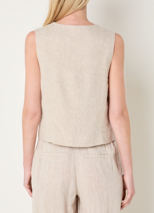 MSCH Copenhagen MSCHViana gilet in linnenblend - achterkant beige