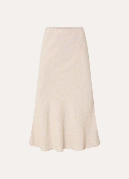 MSCH Copenhagen MSCHViana maxi rok in linnenblend - voorkant 2 beige