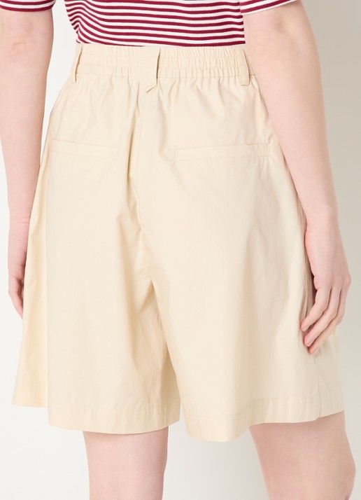 MSCH Copenhagen MSCHWiliane high waist straight fit korte broek - achterkant beige