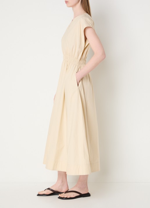 MSCH Copenhagen MSCHWiliane midi tuniekjurk met steekzakken - voorkant 4 beige