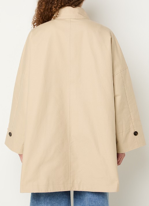 MSCH Copenhagen Tikka trenchcoat met steekzakken - achterkant beige