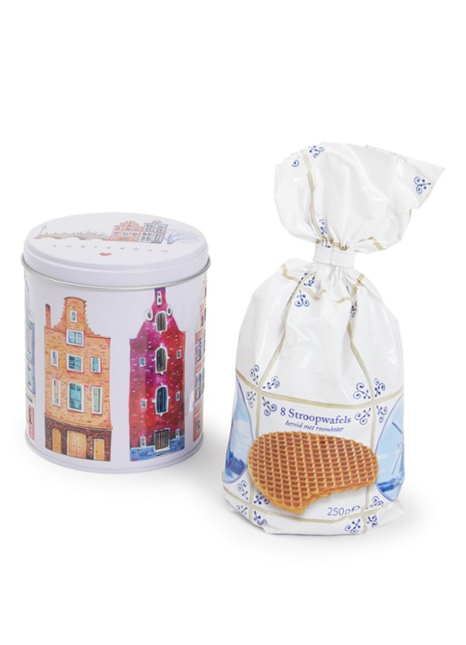 MTDay Amsterdamse Huizen stroopwafels in blik 250 gram