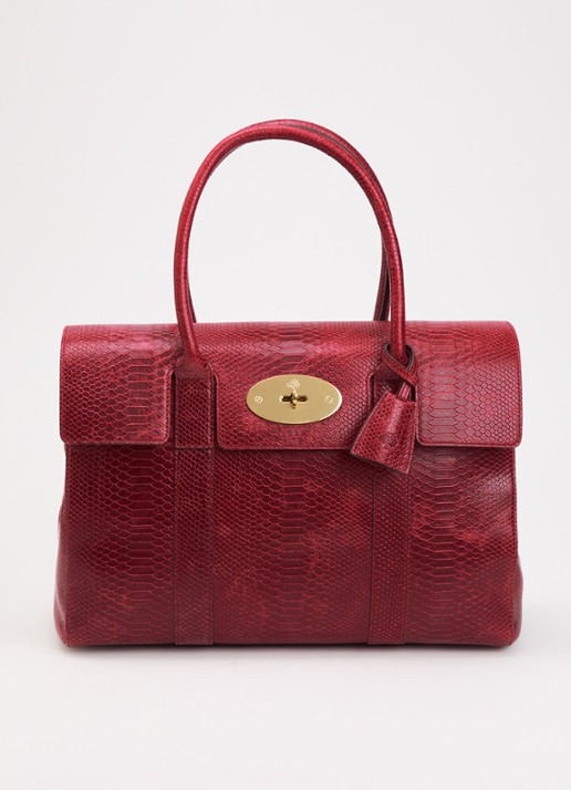 Mulberry Bayswater schoudertas van leer met slangenstructuur