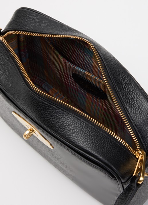 Mulberry Darley crossbodytas van leer met verstelbare schouderriem  - detail zwart