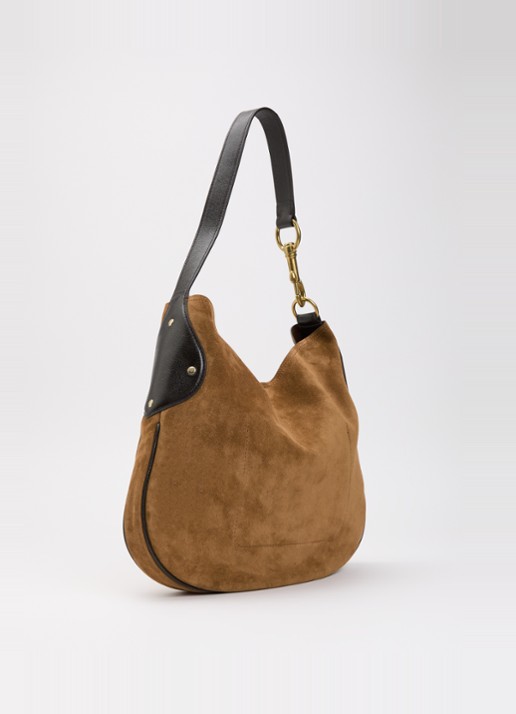 Mulberry Hackney schoudertas van suède met details van leer - achterkant 6 cognac