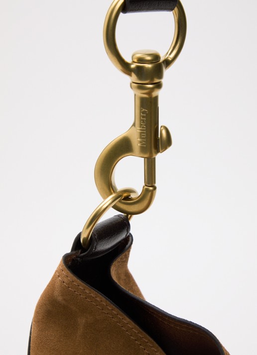 Mulberry Hackney schoudertas van suède met details van leer - detail 4 cognac