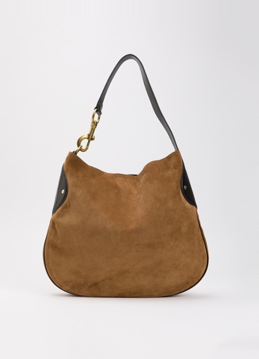 Mulberry Hackney schoudertas van suède met details van leer - voorkant 5 cognac