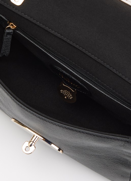 Mulberry Lily crossbodytas van leer met verstelbare schouderriem - detail zwart