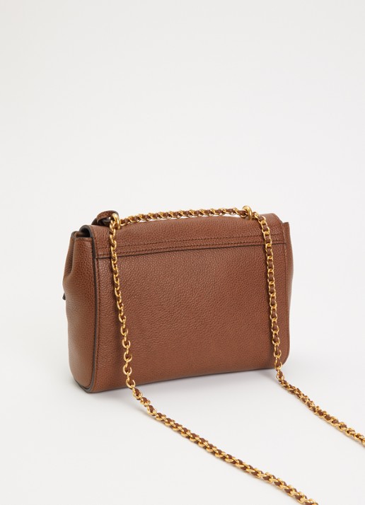 Mulberry Lily crossbodytas van leer met verstelbare schouderriem - achterkant 5 oranjebruin