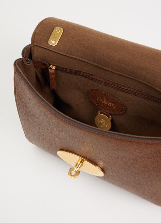 Mulberry Lily crossbodytas van leer met verstelbare schouderriem - detail oranjebruin