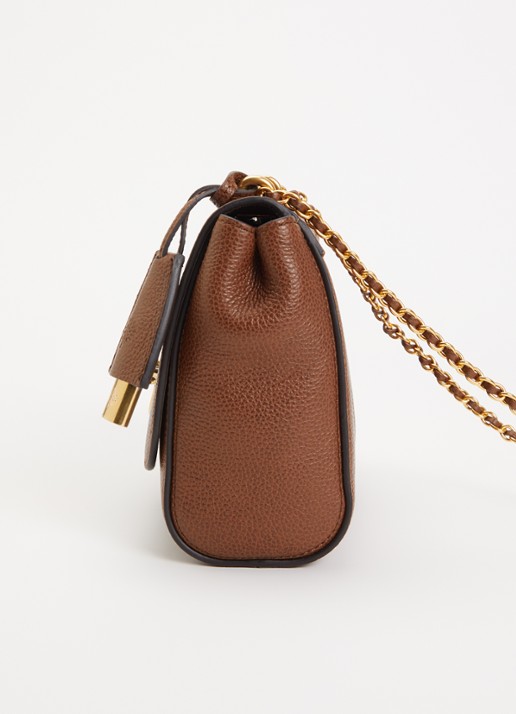 Mulberry Lily crossbodytas van leer met verstelbare schouderriem - detail 2 oranjebruin