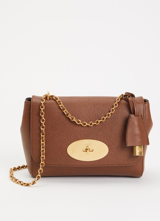 Mulberry Lily crossbodytas van leer met verstelbare schouderriem - voorkant 4 oranjebruin