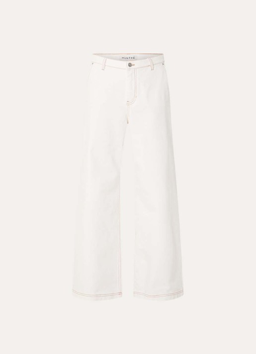 MUNTHE Becube high waist wide leg jeans met gekleurde wassing - voorkant 2 ivoor