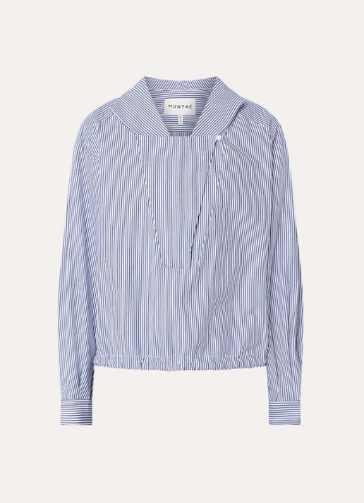 MUNTHE Beliciama tuniek met streepprint - voorkant indigo