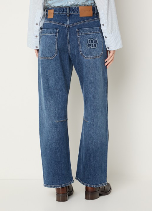 MUNTHE Bohdi high waist bootcut jeans met medium wassing - achterkant 5 indigo