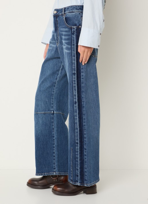 MUNTHE Bohdi high waist bootcut jeans met medium wassing - detail 4 indigo